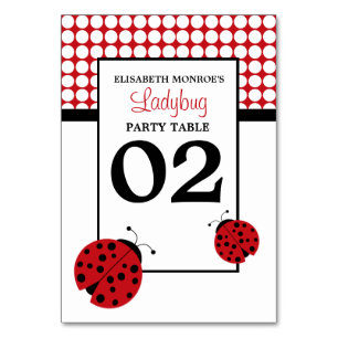 Numéro De Table Red Ladybug Children's Birthday Party Table No.