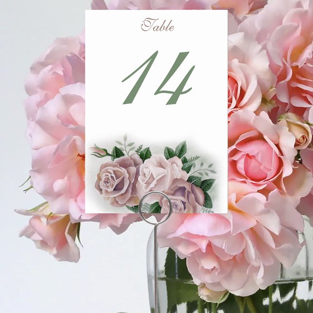 Numéro De Table Regency Bridgerton Rose Roses Cameos (Créateur téléchargé)