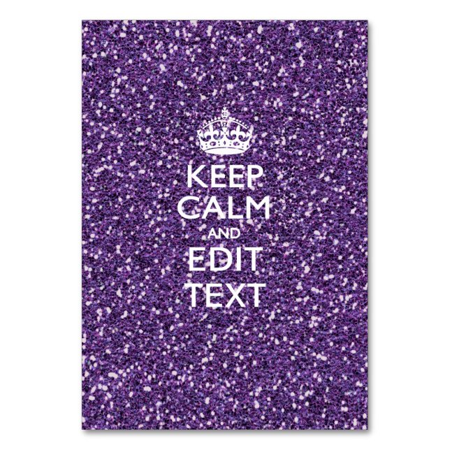Numéro De Table Restez calme et ayez votre texte Glamor Mauve (Par défaut)