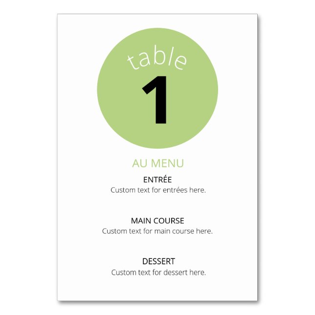 Numéro De Table retraite (Par défaut)