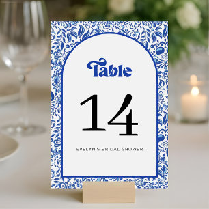 Numéro De Table Retro Moderne Italian Fête de Fiançailles
