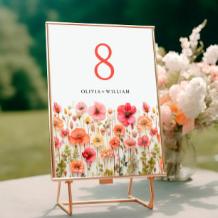 Numéro De Table Retro Pastel Pink Boho Fleur sauvage Détails sur l