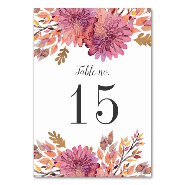 Numéro De Table Rêve d'automne | Numéro de Mariage (Par défaut)