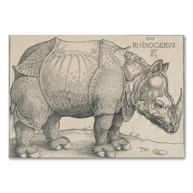 Numéro De Table Rhinoceros, coupe de bois par Albrecht Durer (Devant)