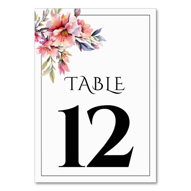 Numéro De Table Rhododendron branch peach-pink wedding (Dos)