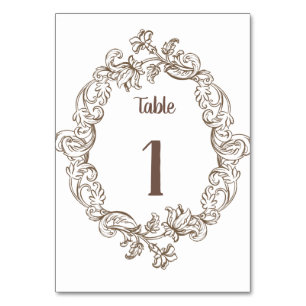 Numéro De Table Rococo Florentine Monochrome