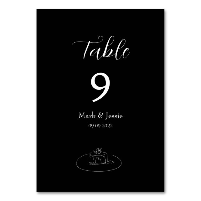 Numéro De Table ROE Mariage simple noir et blanc (Par défaut)