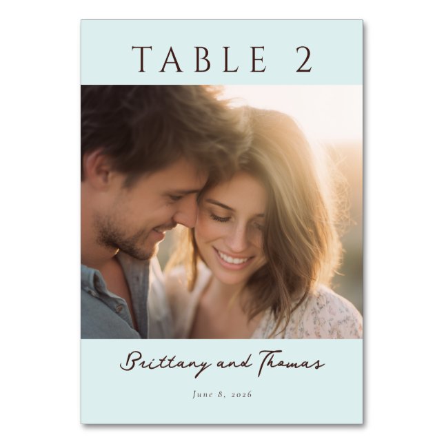 Numéro De Table Romantic Mint Minimalist Photo (Par défaut)