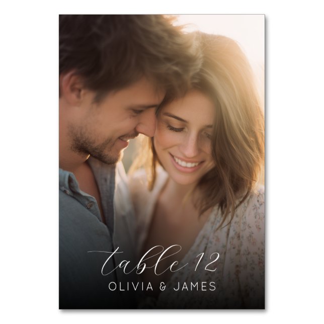 Numéro De Table Romantic Warm Photo (Dos)