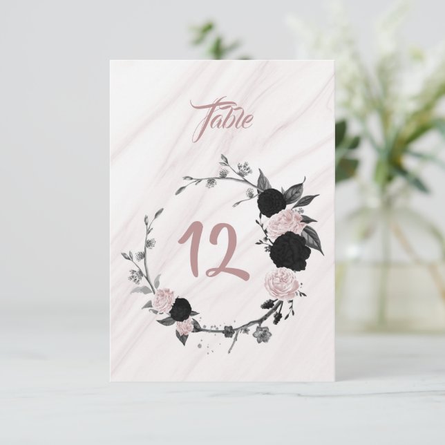 Numéro de table romantique de couronne florale noi (Debout devant)