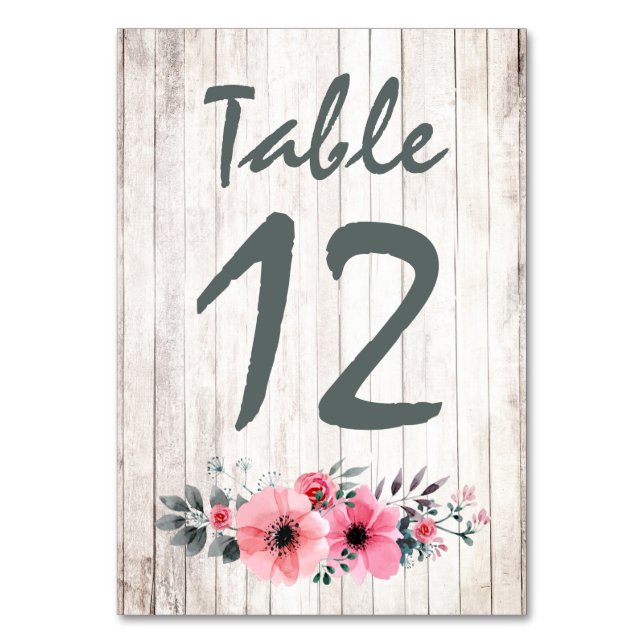 Numéro De Table Rose de bois rustique Mariage de tableau (Par défaut)