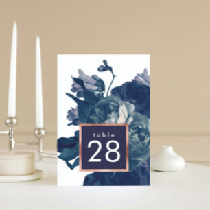 Numéro De Table Rose de la Marine Bouquet Mariage Numéro de tablea