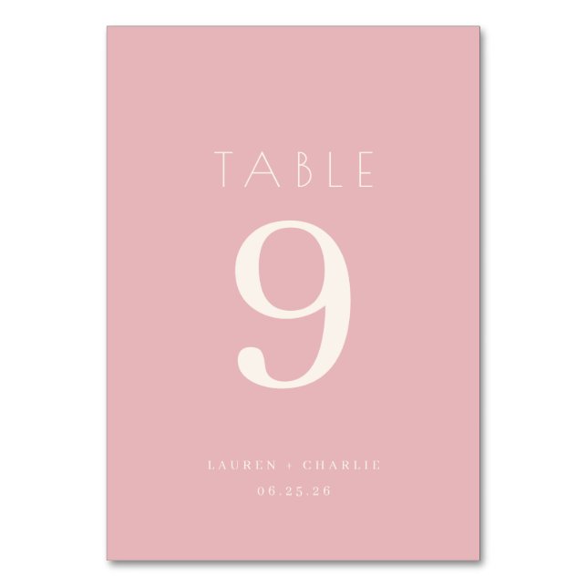 Numéro de table rose élégant (Par défaut)