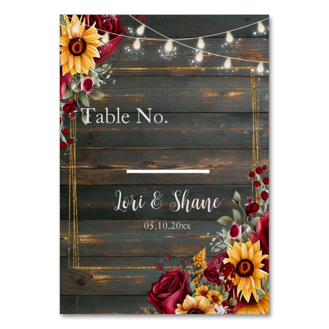 Numéro De Table Rose et Mariage Aster (Par défaut)