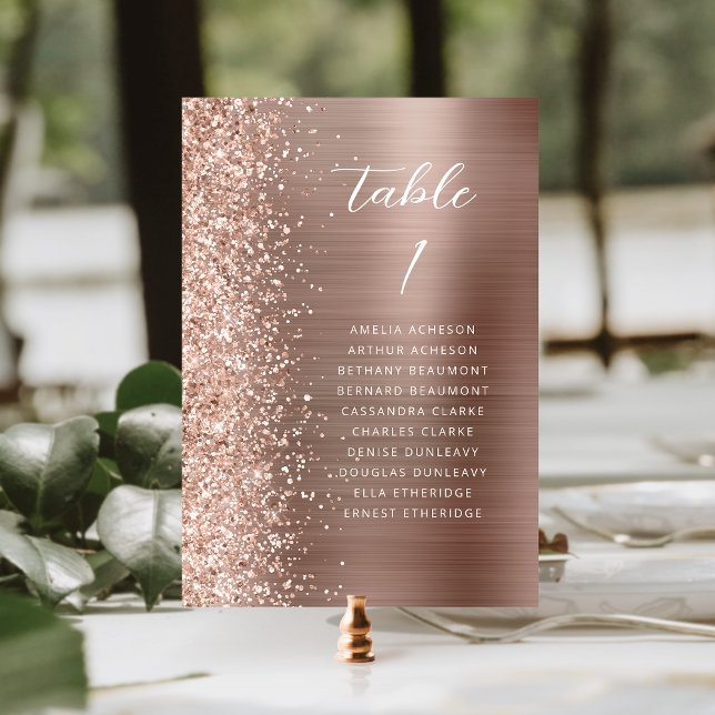 Numéro De Table Rose Gold Glam Parties scintillant Mariage de scri (Créateur téléchargé)