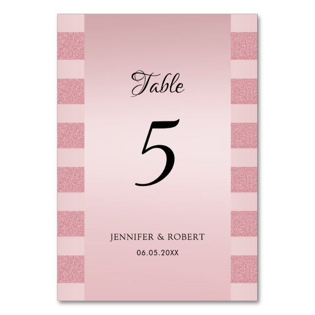 Numéro De Table Rose Gold Parties scintillant Élégant Script Modèl (Par défaut)