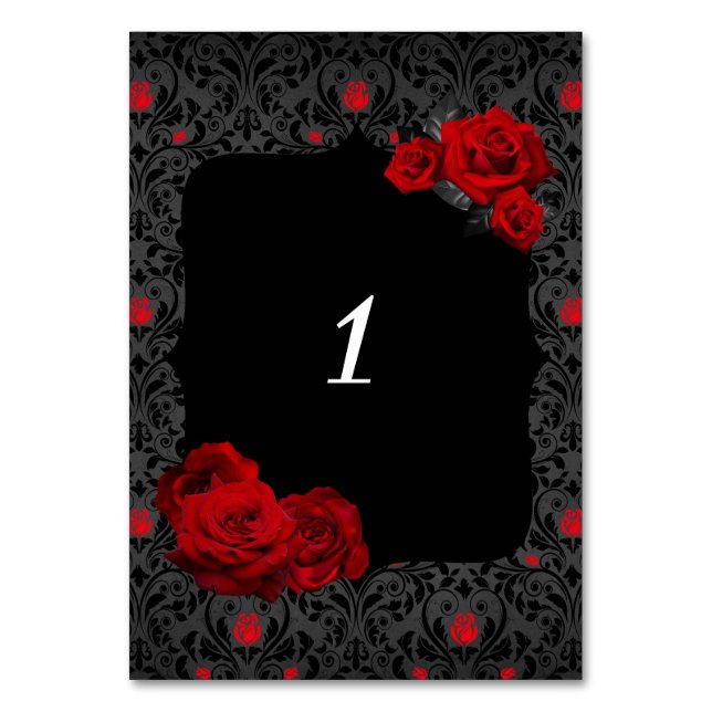 Numéro De Table Rose gothique rouge et noir (Par défaut)