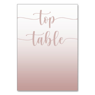 Numéro De Table Rose moderne Gold Gradient Mariage Top Table