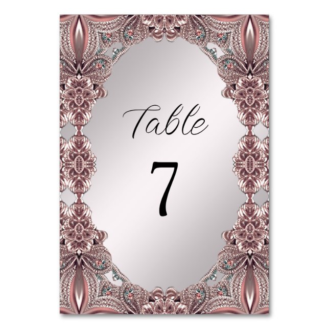 Numéro de table rose ornemental (Par défaut)