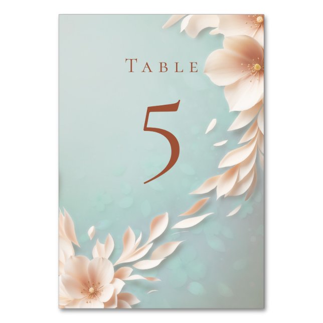 Numéro De Table rose pâle (Dos)