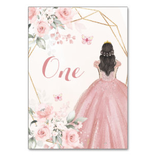 Numéro De Table Rose rose pâle Fille géométrique douce 16e anniver