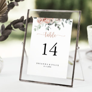 Numéro De Table Rose rose rose classique Mariage
