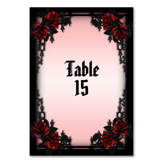 Numéro De Table Rose rouge gothique (Par défaut)