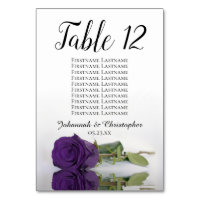 Rose royal violet élégant tableau de mariage