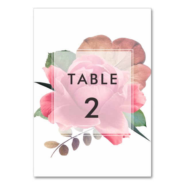 Numéro De Table Rose vintage élégant (Par défaut)