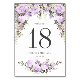Numéro De Table Rose violet rustique Mariage Floral Numéro de tabl