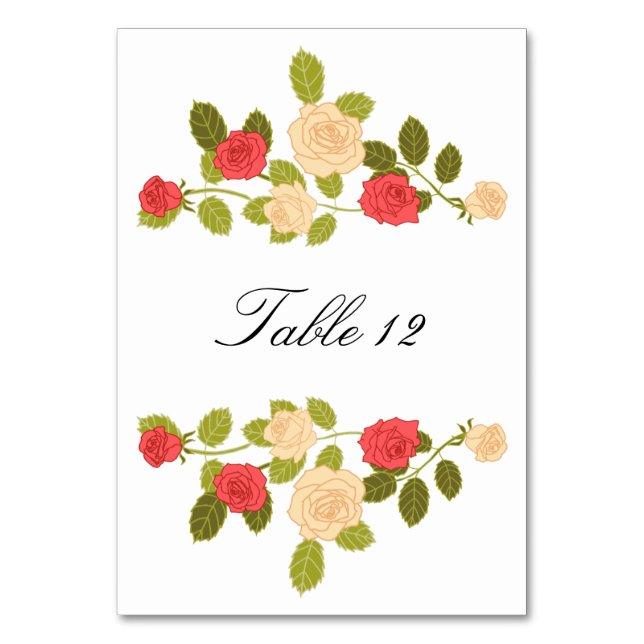 Numéro De Table Roses de jardin (Par défaut)