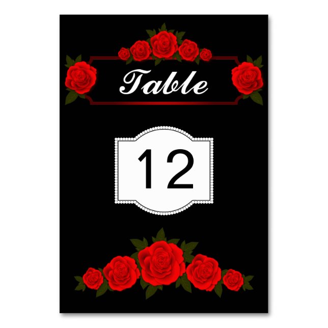Numéro De Table Roses rouges (Par défaut)