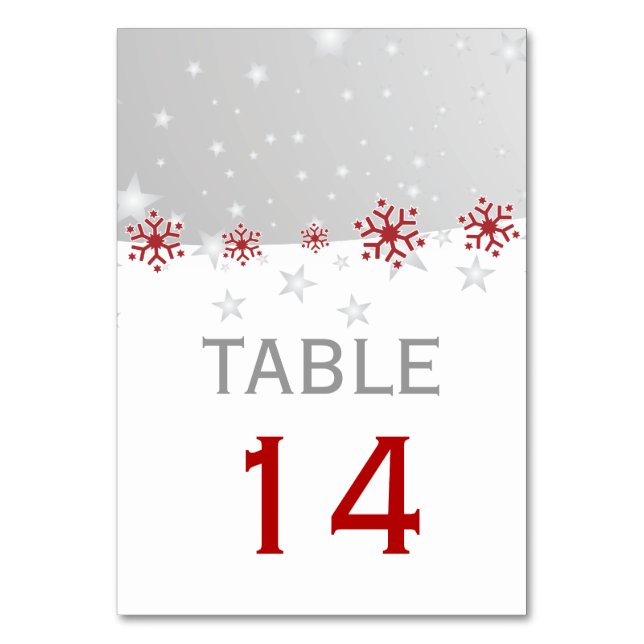 Numéro De Table Rouge, grise flocon de neige moderne numéro de tab (Par défaut)