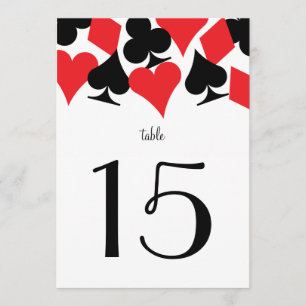 Numéro de table rouge pour la réception de mariage