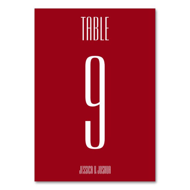 Numéro De Table Rouge ultra moderne contemporain (Par défaut)