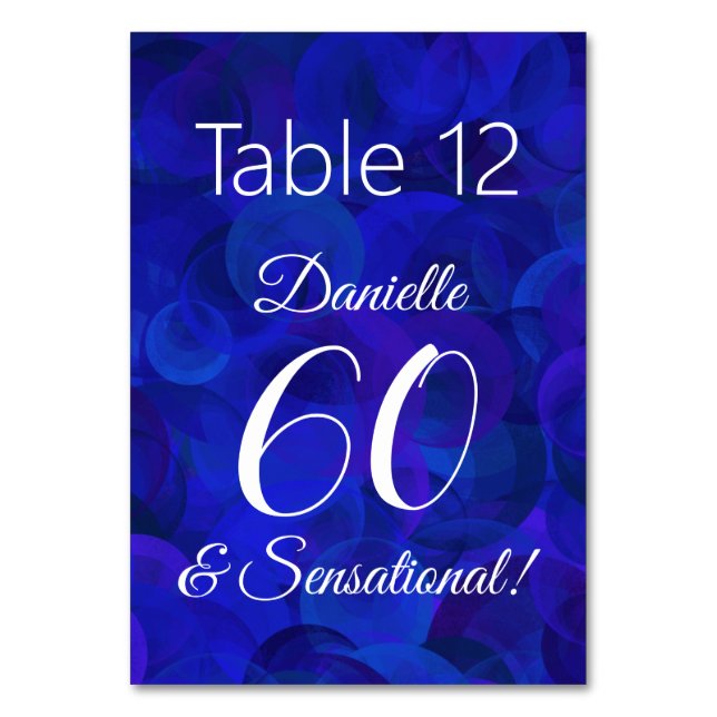 Numéro De Table Royal Blue 60 et fête d'anniversaire sensationnell (Par défaut)