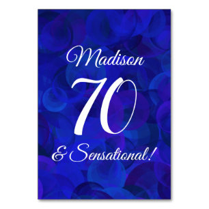 Numéro De Table Royal Blue 70 & Sensational Birthday Party