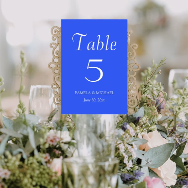 Numéro De Table Royal Blue Simple Style Mariage (In Situ Wedding)