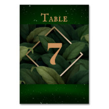 Royal Dark Green Feuille Gold Frame Mariage