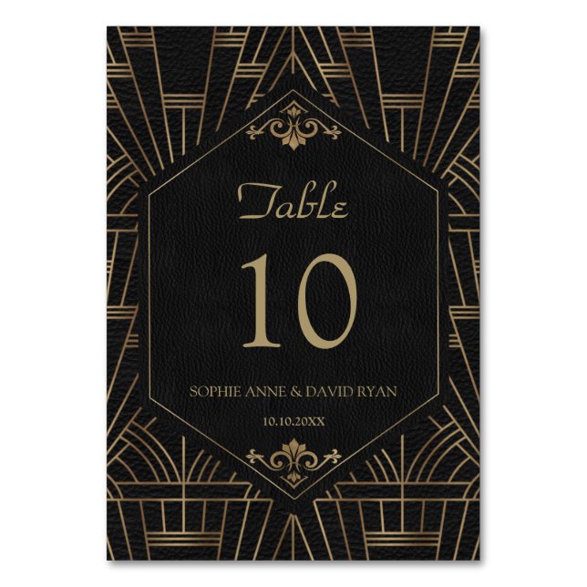 Numéro De Table Royal Gold Black Grand Mariage Gatsby (Par défaut)
