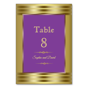 Numéro de table Royal Purple and Gold Mariage