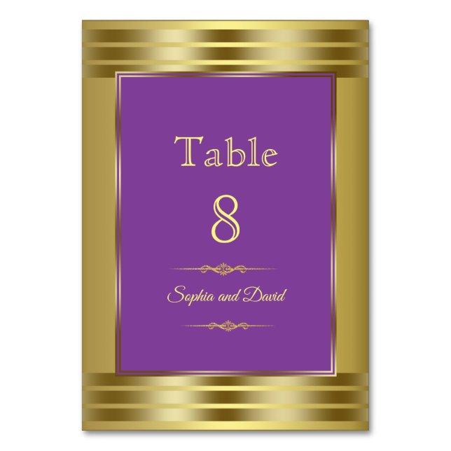 Numéro de table Royal Purple and Gold Mariage (Par défaut)