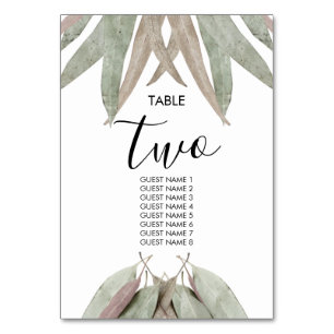 Numéro De Table Russe Mariage feuille Eucalyptus