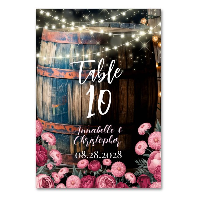 Numéro De Table Russe Whiskey Whiskey Barrel Mariage (Par défaut)