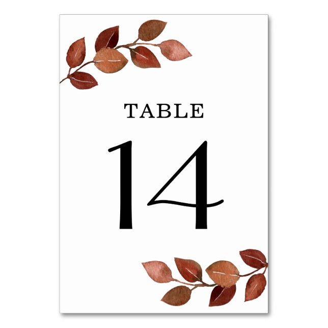 Numéro De Table Rustic Automne Numéro de tableau (Par défaut)