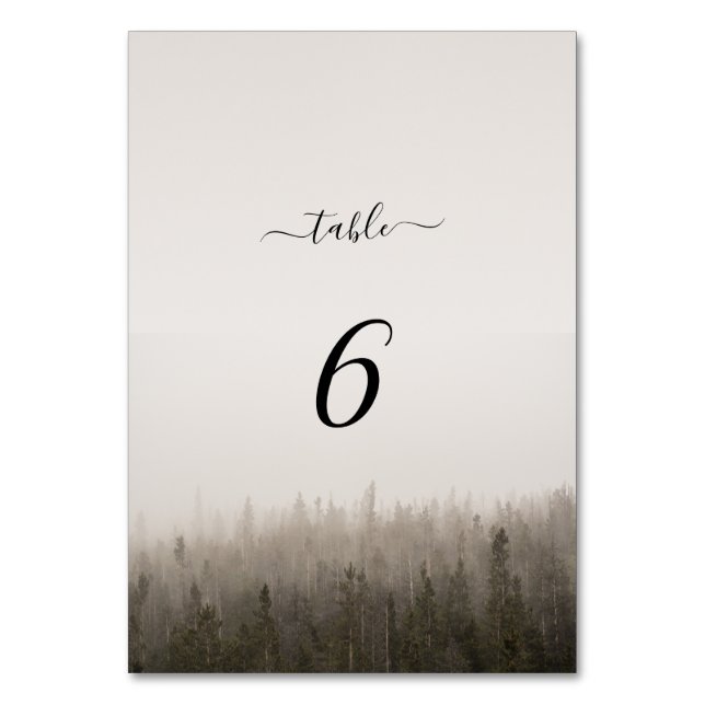 Numéro De Table Rustic Forest Misty Mariage paysage (Par défaut)