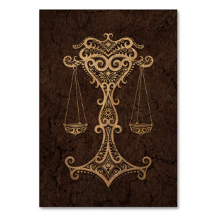 Numéro De Table Rustic Libra Zodiac Connexion sur effet de pierre