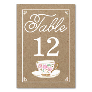Numéro de table Rustic Modern Teacup