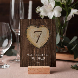 Numéro De Table Rustique 50ème Mariage Anniversaire Parti Gold