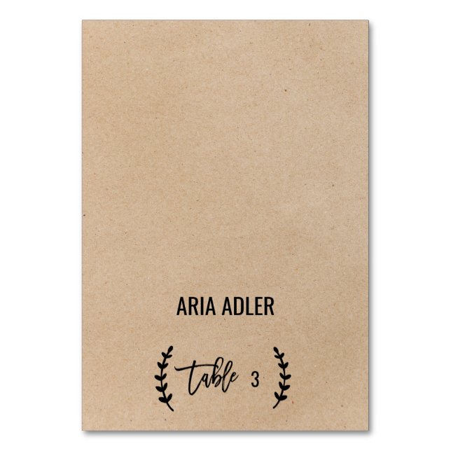 Numéro De Table Rustique Chic Faux Kraft Mariage Escort Placer les (Par défaut)